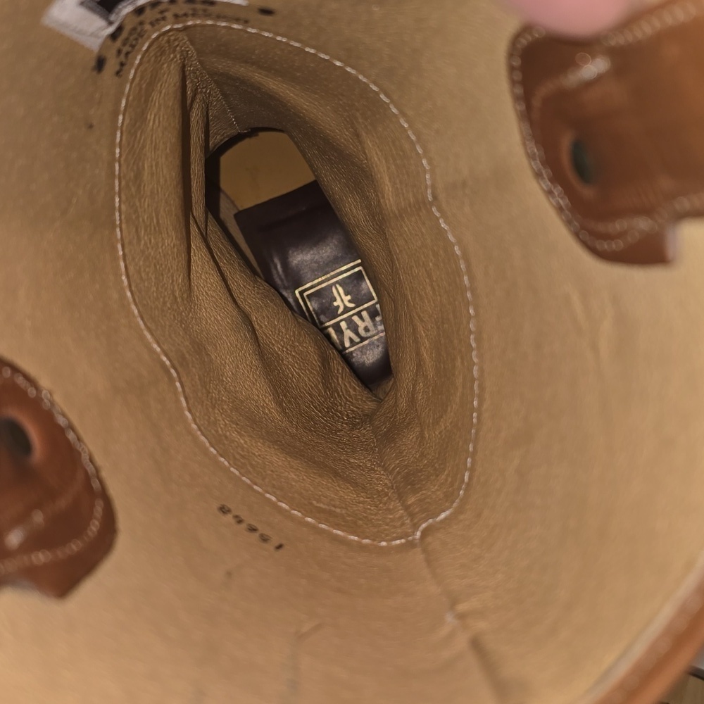{Frye} Melissa Button Riding Tall Cognac Brown Leather - Size 6B - Picture 14 of 15